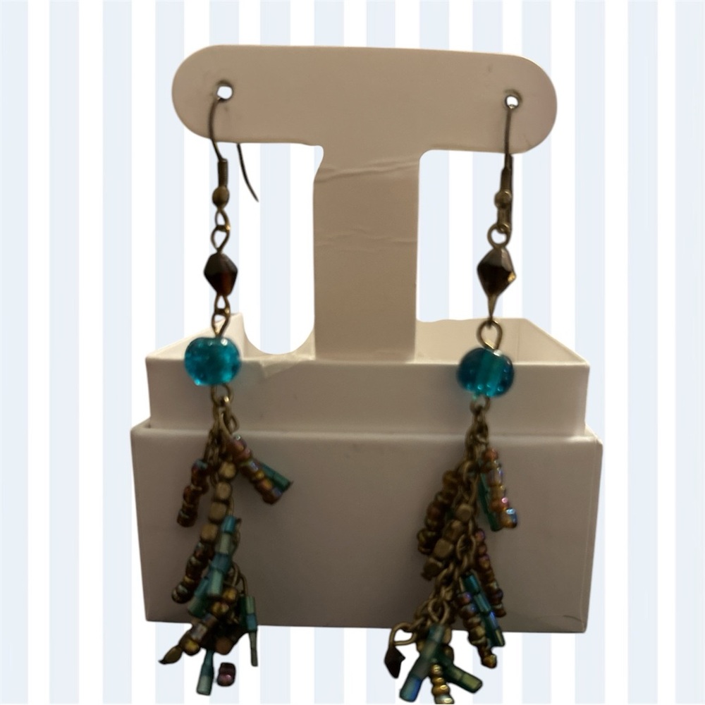 Boho Dangle Earrings with Tassel Chains